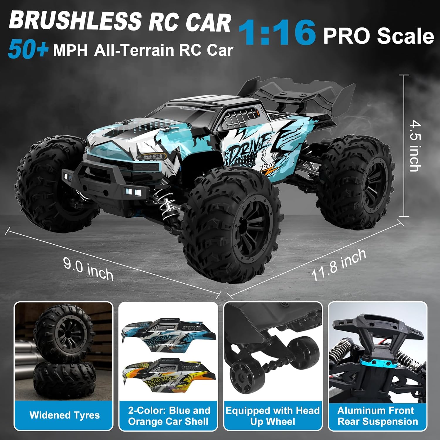 Brushless RC Monster Truck 1:1 - Rc Hobby Grade Monster Truck ulasan dan harga